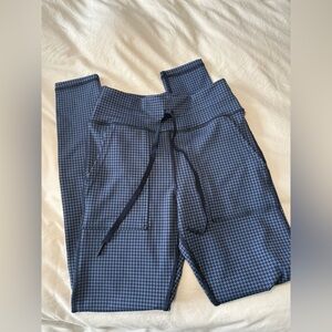 Blue Houndstooth Patterned Leggings
